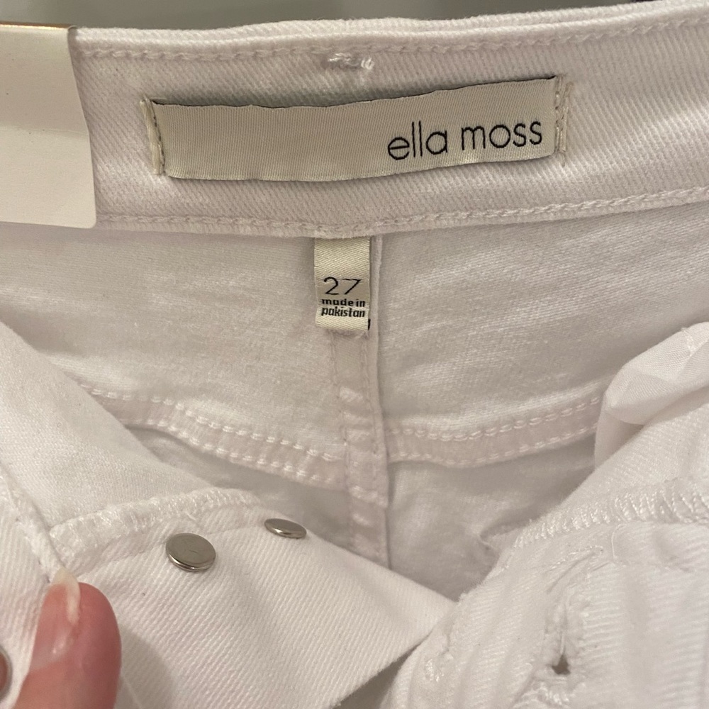 ella moss (Anthropologie) White Denim Cuffed Midi Short - NWT - 26 & 27 - Picture 5 of 14